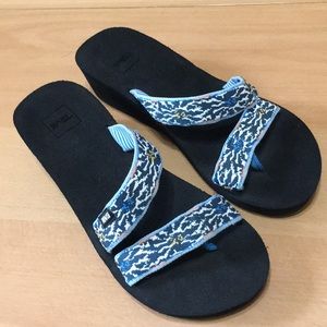 Teva Blue Wedge Flip Flop- Size 9